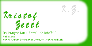 kristof zettl business card